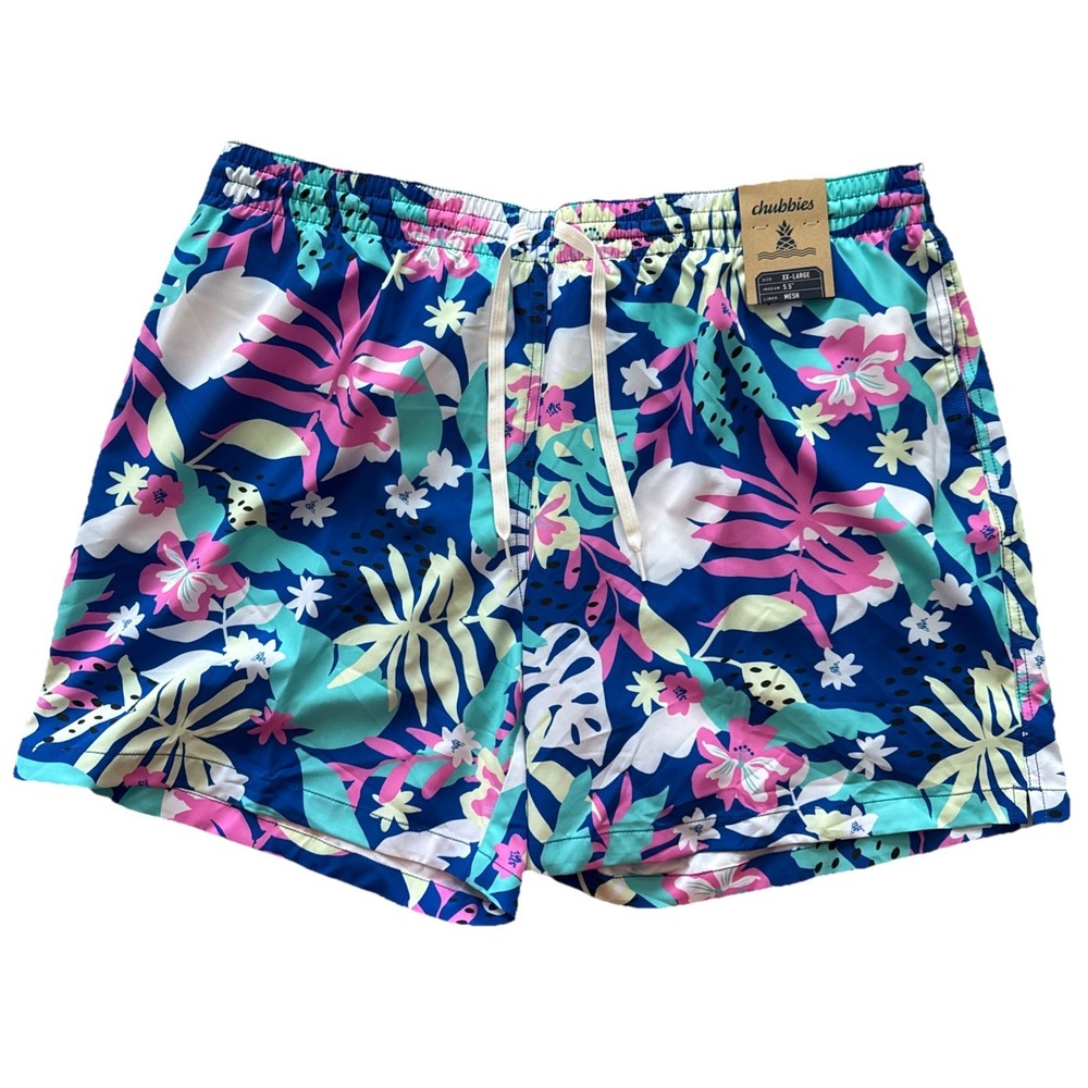 Chubbies Classic Swim Trunks Size XXL The Floral Surprises Mesh Lined New w Tags